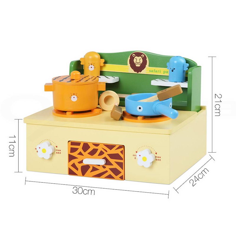 Safari Kitchen Cookware Playset Wooden - Image 2