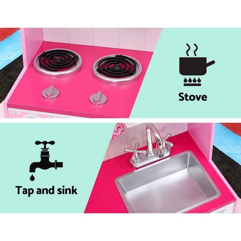 Kitchen Playset Wooden Dream Pink - Image 6