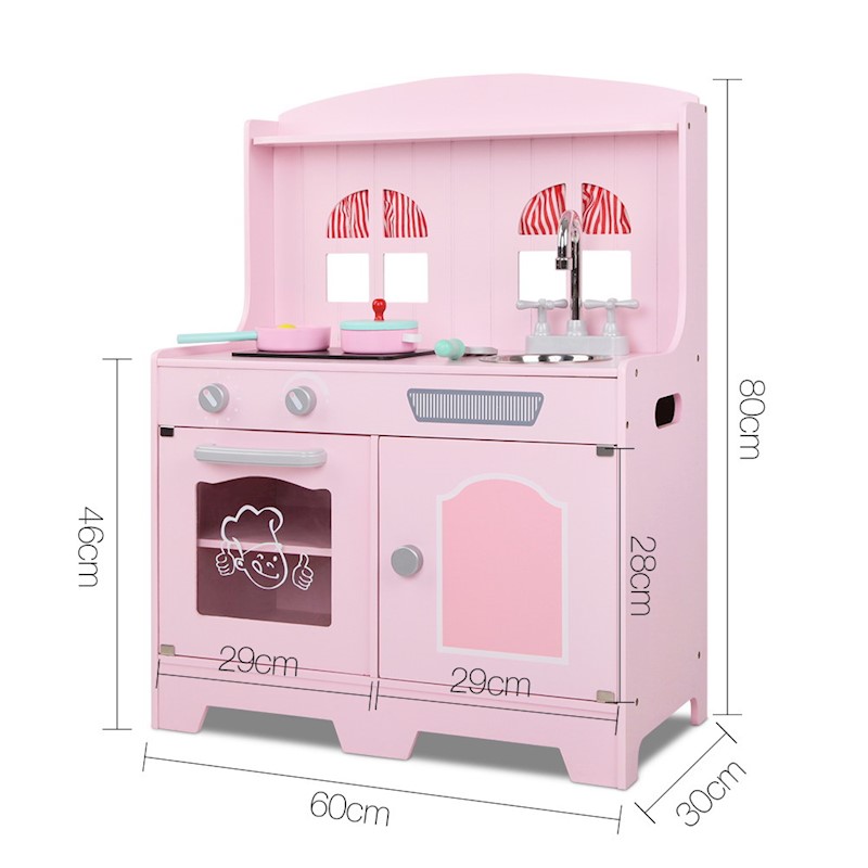Kitchen Playset Wooden Pink Deluxe - Image 2