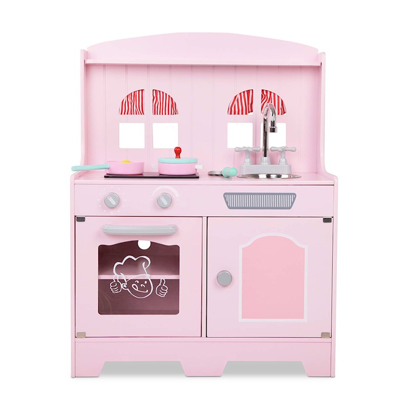 Kitchen Playset Wooden Pink Deluxe - Image 4