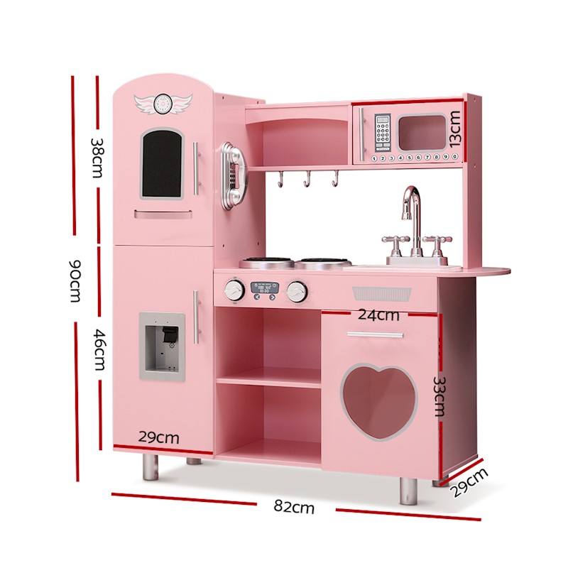 Kitchen Playset Wooden Pink Style 2 - Image 2