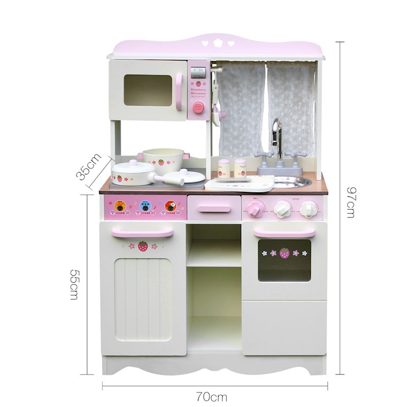 Kitchen Playset Wooden White Style 3 - Image 2