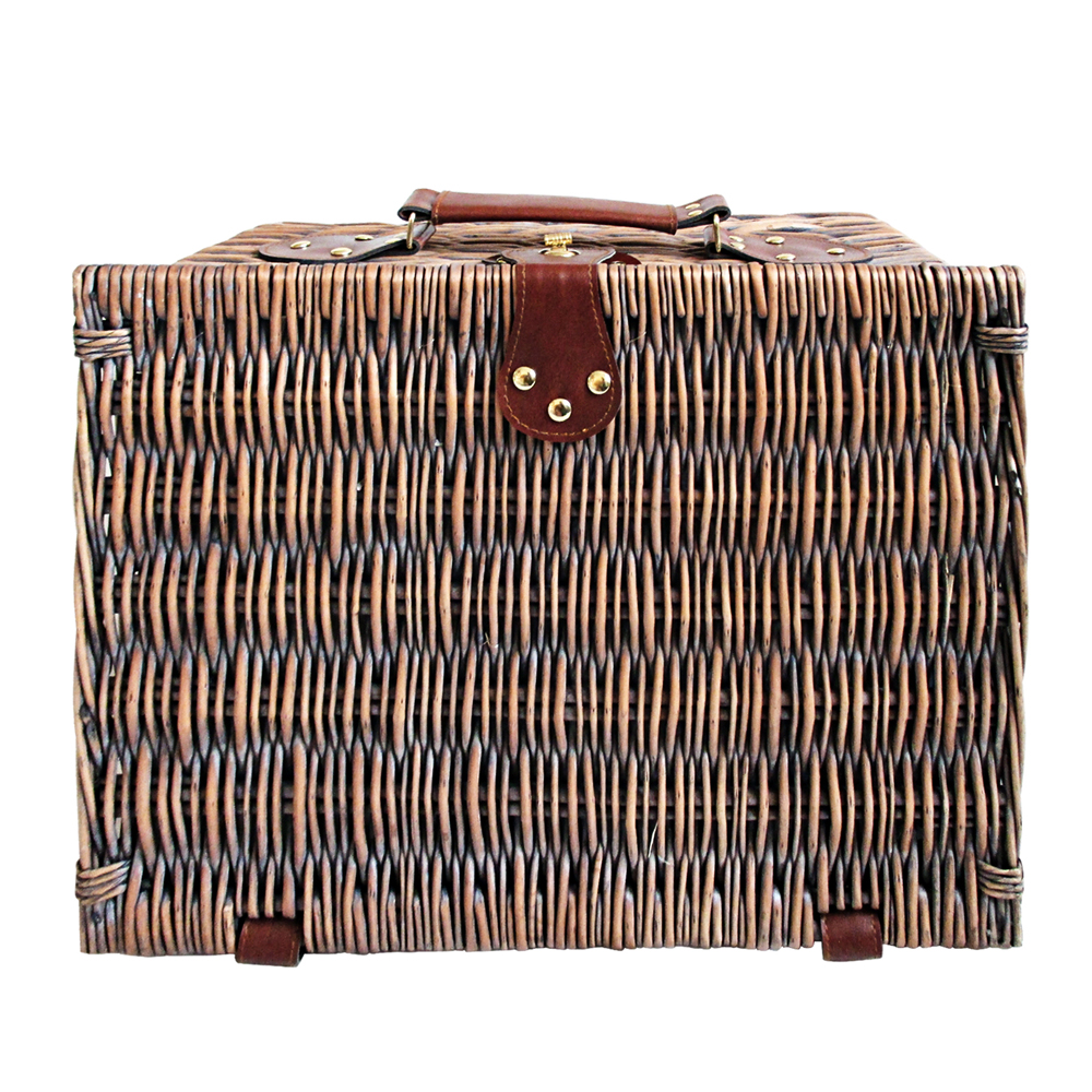 Picnic Basket 4 Person Wicker With Blanket - Image 5