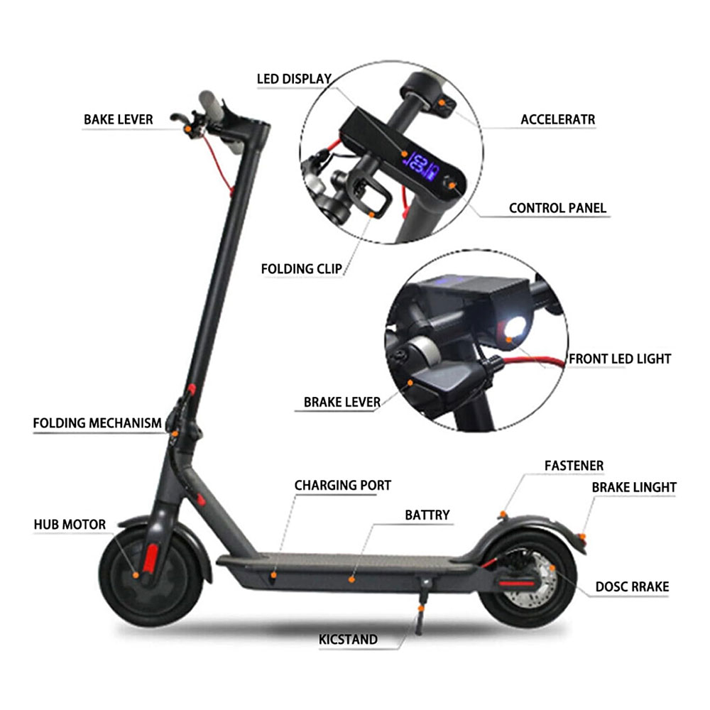 Electric Scooter 900W Silver with Seat - Image 4